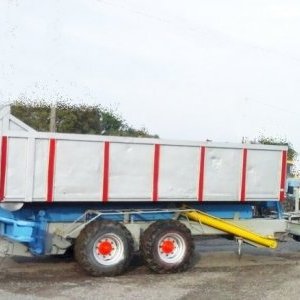 foto tractor trailer tandem bottom hook load 12t containers 5.3m agro