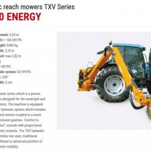 foto mower arm tractor 5m mulcher Ferri TXV50